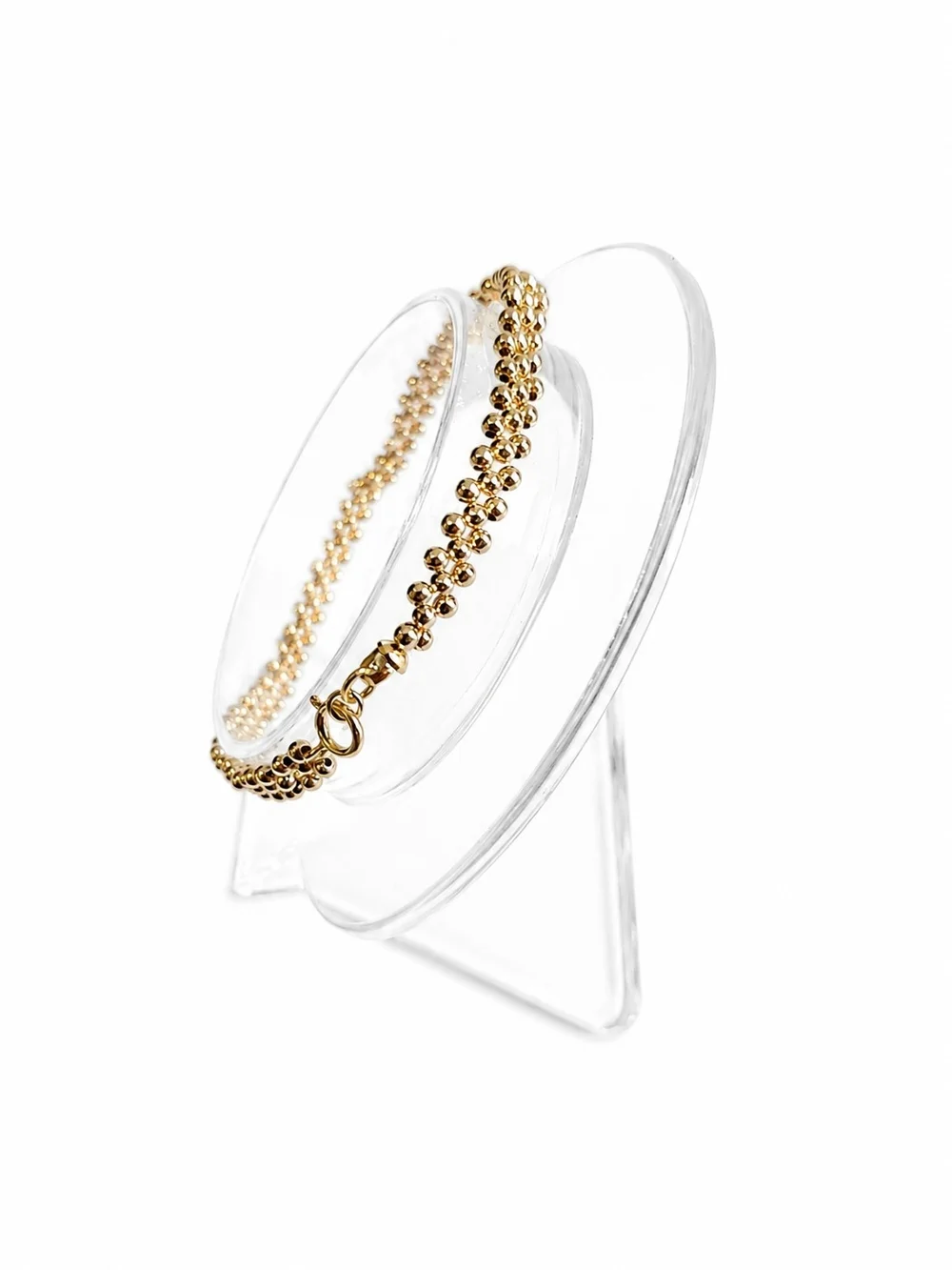 10k Gold Beaded Needlepoint Bracelet